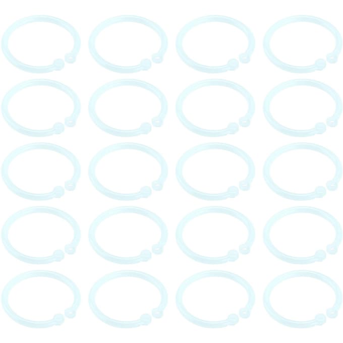 20 stuks Plastic Ringen Transparant Flexibel Losbladig Boekbinder Ringen voor School Thuis Kantoor Kaarten white