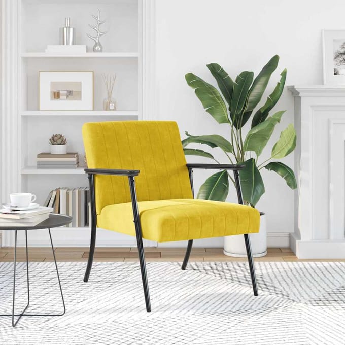 vidaXL Fauteuil Geel 59 x 75 x 78 cm Fluweel