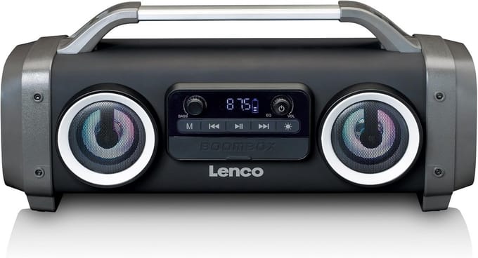 Waterdichte Boombox met Bluetooth, FM Radio en Lichteffecten