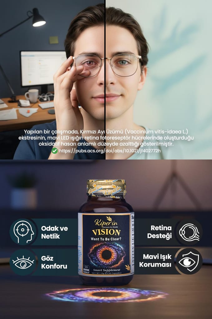 Kiperin Vision | Oog & Helder Zicht | Zink, Selenium, Astaxanthine, Luteïne, Saffraan | Voorraad voor 30 Dagen 1 PC