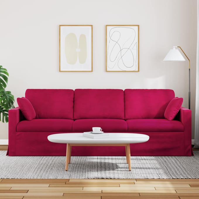 vidaXL Bank Wijnrood 228 x 78 x 80 cm Fluweel