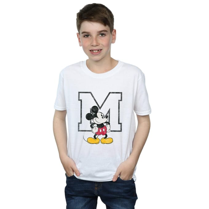 Disney Jongens Mickey Mouse Classic M T-Shirt (Wit)