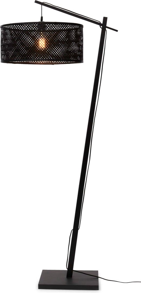GOOD&MOJO Vloerlamp Java - Bamboe Zwart - 75x50x176cm - Modern - Staande lampen voor Woonkamer - Slaapkamer