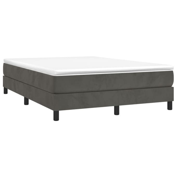 vidaXL - Boxspring - bed - 140x190 - cm - fluweel - donkergrijs