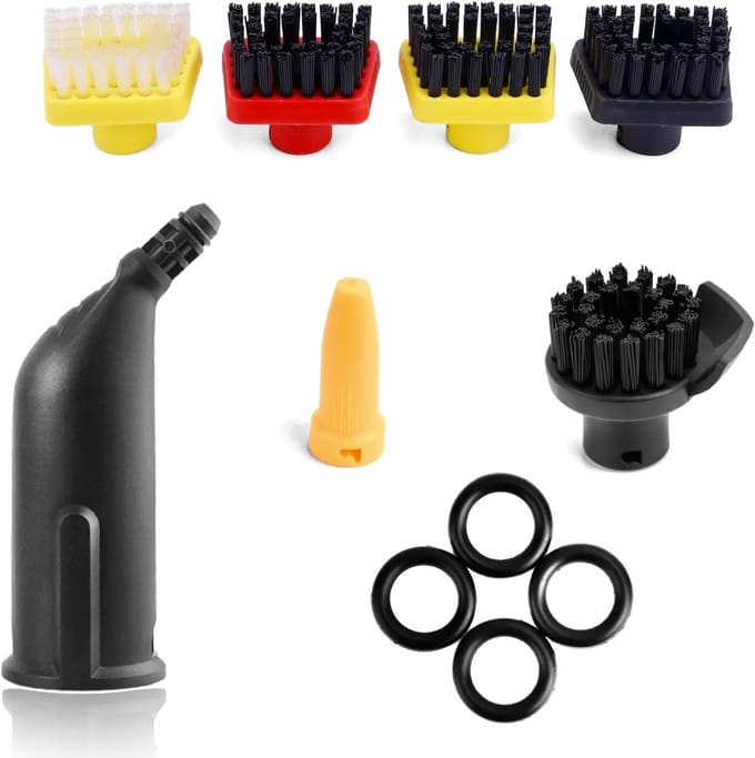 Allecta - Stoomreiniger accessoires met 5 borstelset en afdichtring - SC1 SC2 SC3 SC4 SC5