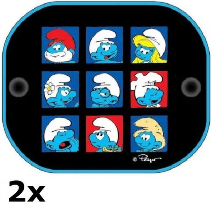 De Smurfen Zonneschermen Auto – Set van 2 – 45 x 35 cm