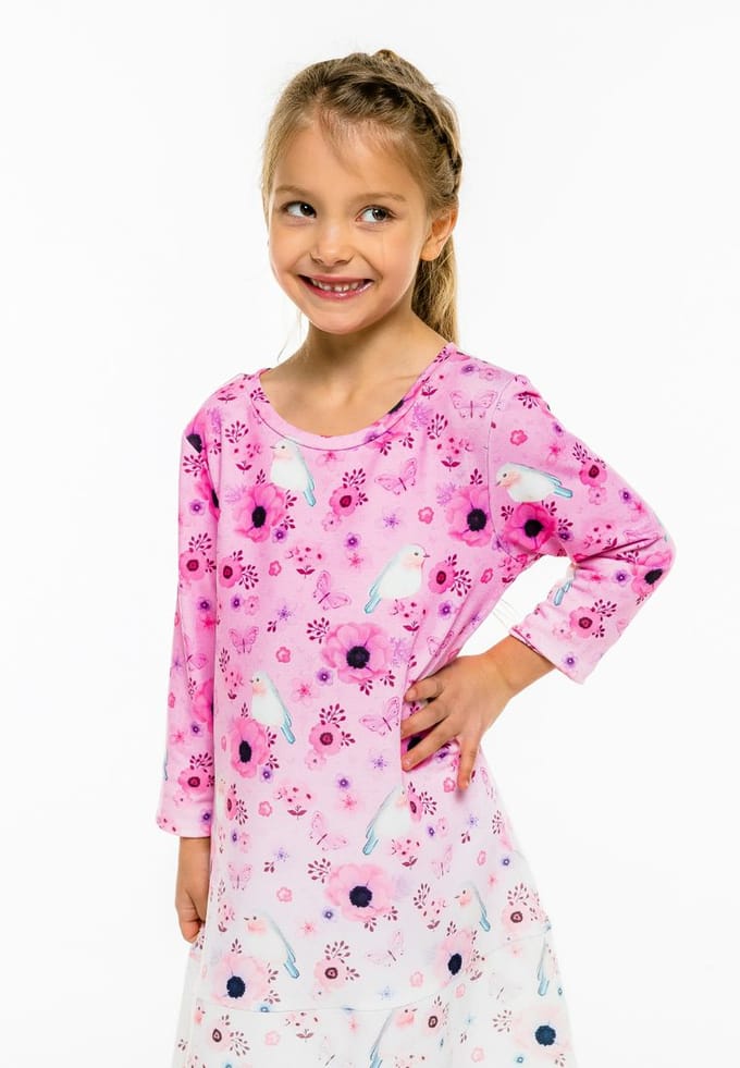 "Robin Pattern" Jurk met lange mouwen