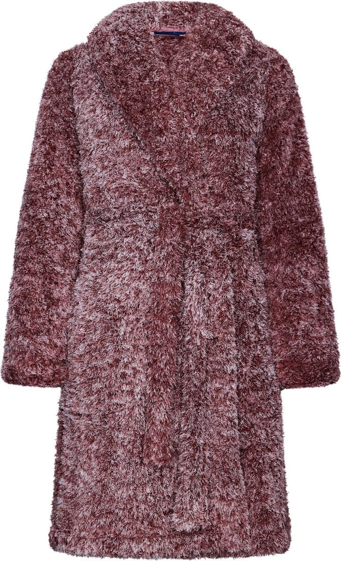 Rebelle Teddy dames Badjas Fleece - Ochtend jas - S - Rood