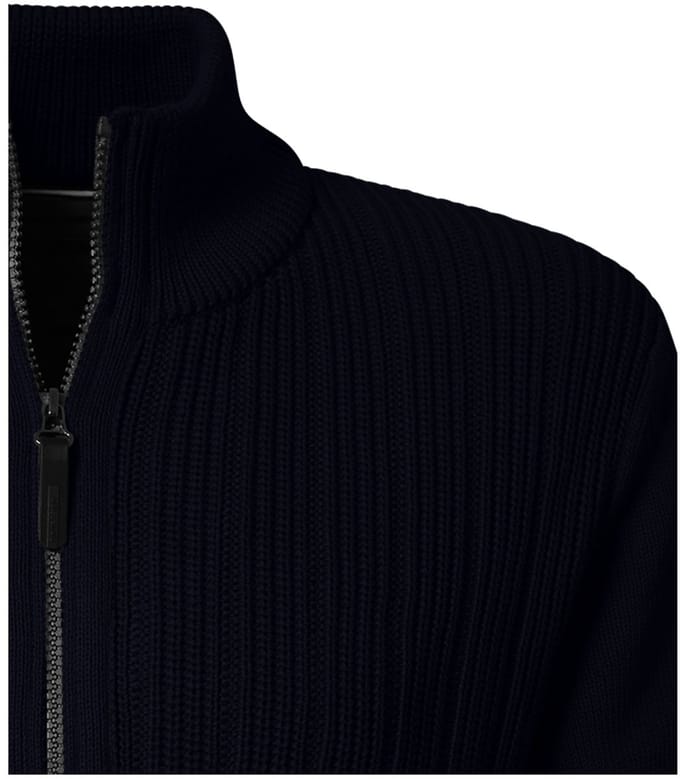 Pierre Cardin gebreid vest met rits donkerblauw