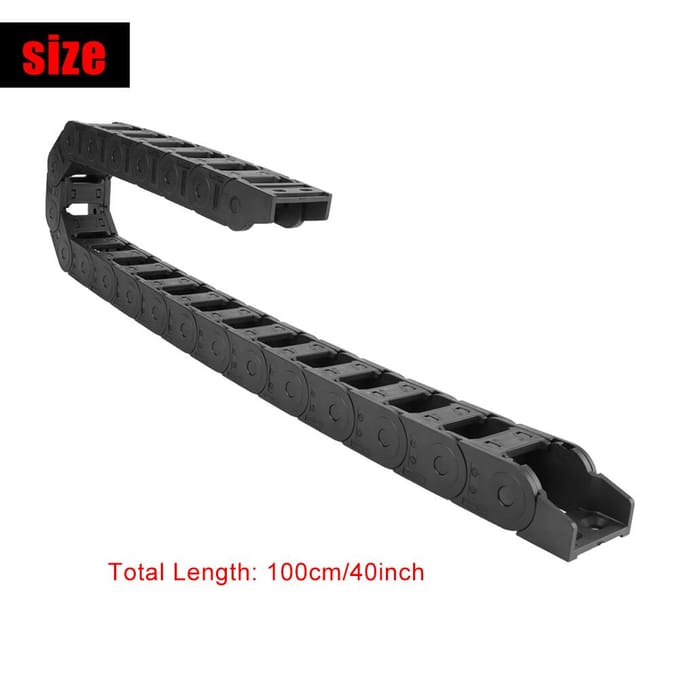 100cm 25 x 38mm Nylon Open Beide Zijden Kabeldrager Sleepketting Graveer Machine Accessoire black