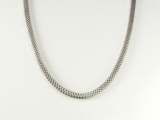 Gevlochten zilveren ketting - 46 cm