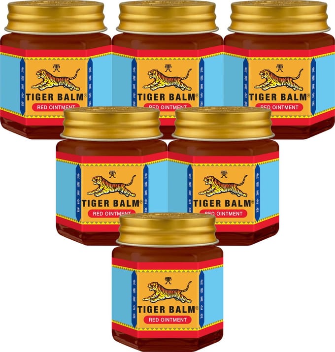 Tiger Balm Red Ointment - Tijgerbalsem Tegen Vermoeide Spieren & Gewrichten - 6x21ML