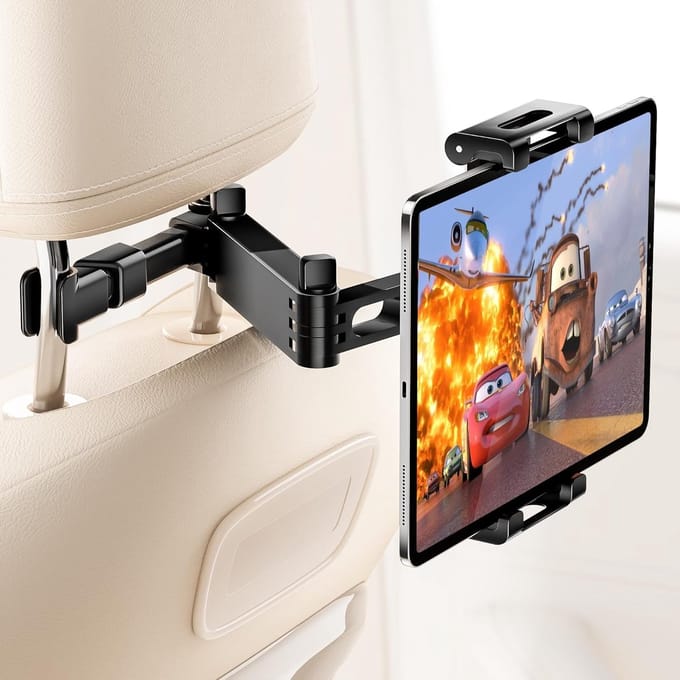 Sounix Tablet Houder Auto Hoofdsteun - Tablethouder - 360° Draaibaar - Auto hoofdsteun- Universeel - Zwart