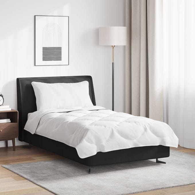 vidaXL - Deken - Set - met - kussen - 2 - st - Wit - Microvezel
