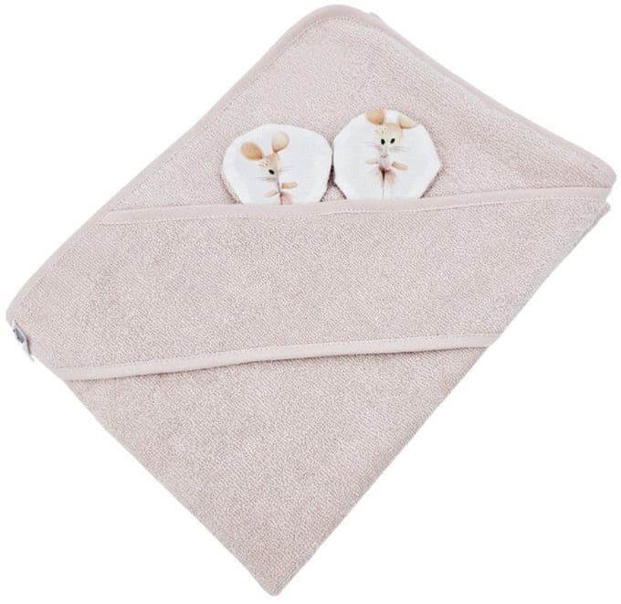 Bamboo bath cover Ballerina Mouse / Rose Pink