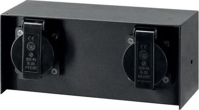 Opbouw dubbel stopcontact - Waterproof - RVS - Zwart