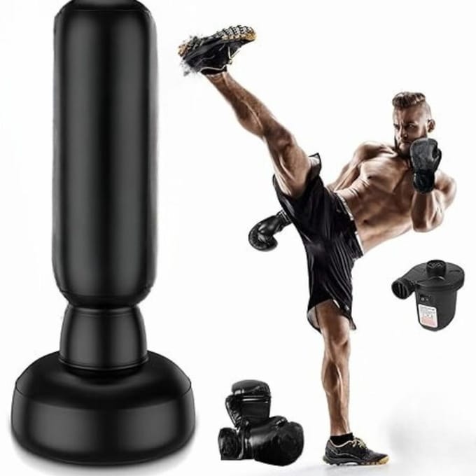 MKSS® Boksbal Staand - Boxbal Volwassenen - Bokszak - Zwart