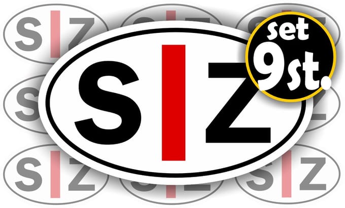 JERMA - SZ - slechtziend stickerset – 6,5 × 4 cm – 9 stuks per vel