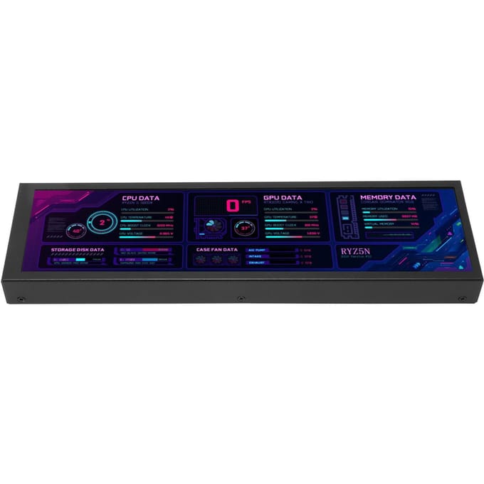 Moniteur de Température d'Ordinateur IPS 8,8 pouces 1920x480 60Hz pour AIDA64 Interface USB C Données CPU GPU SSD noir