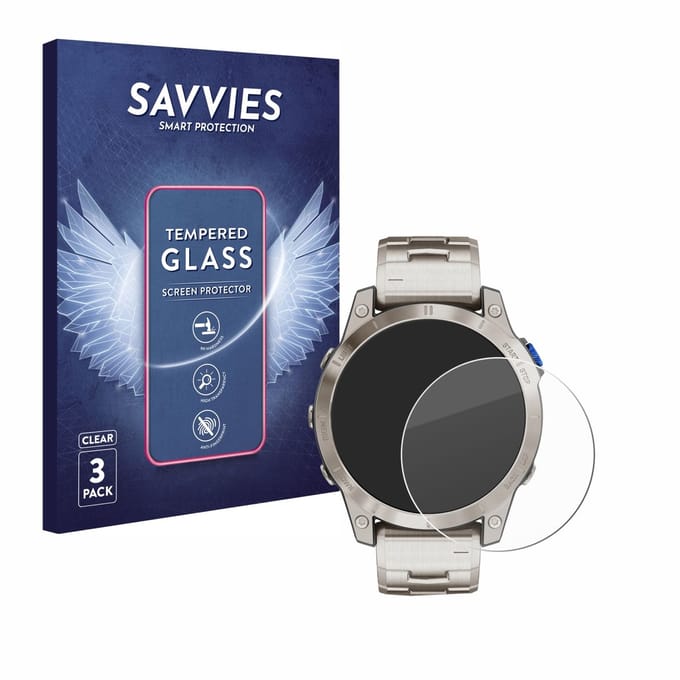Savvies - Glas Screenprotector voor Garmin D2 Mach 1 - Gehard Beschermglas 9H 3 Stuks