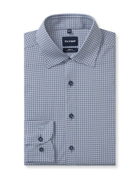 OLYMP Level Five 24/Seven Overhemd, Body Fit, Kent, Marineblauw