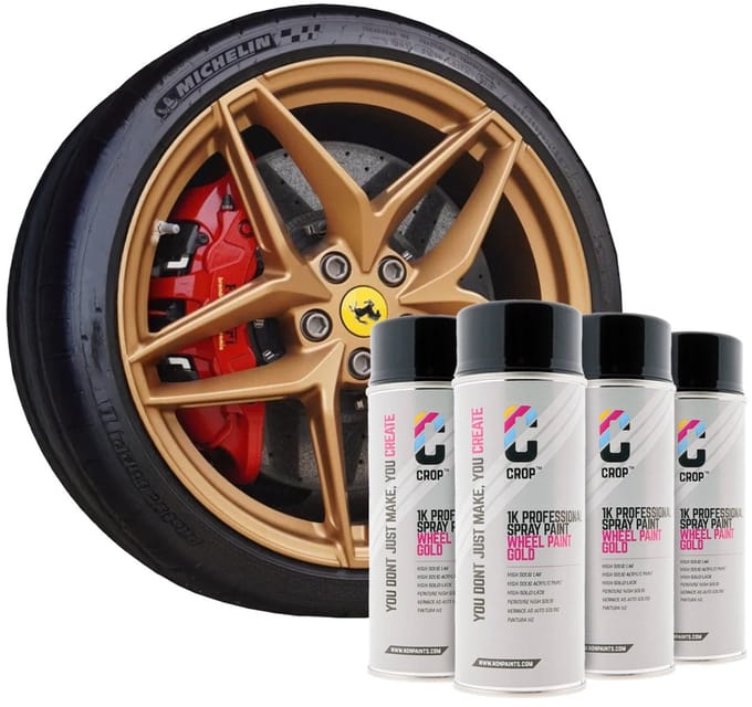 CROP Velgen Verf GOUD spuitbussen set - 4x 400ml