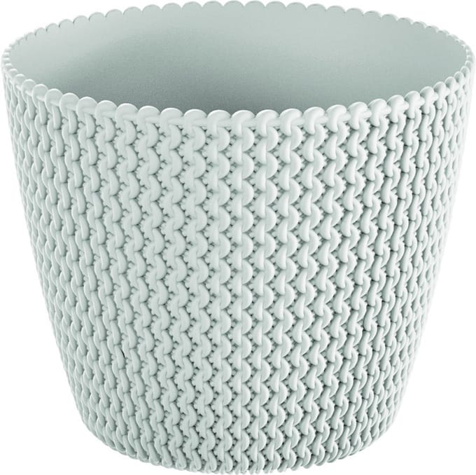 Prosperplast Bloempot/plantenpot Splofy - wit - voor buiten - D40 x H33 cm - kunststof