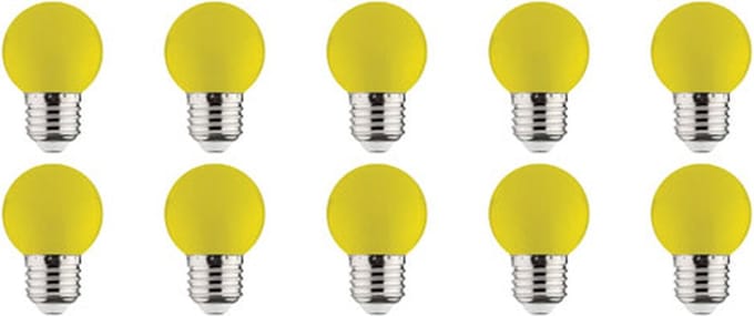 Voordeelpak 10x LED Lamp E27 - Kozolux Romba - Geel Gekleurd - 1W