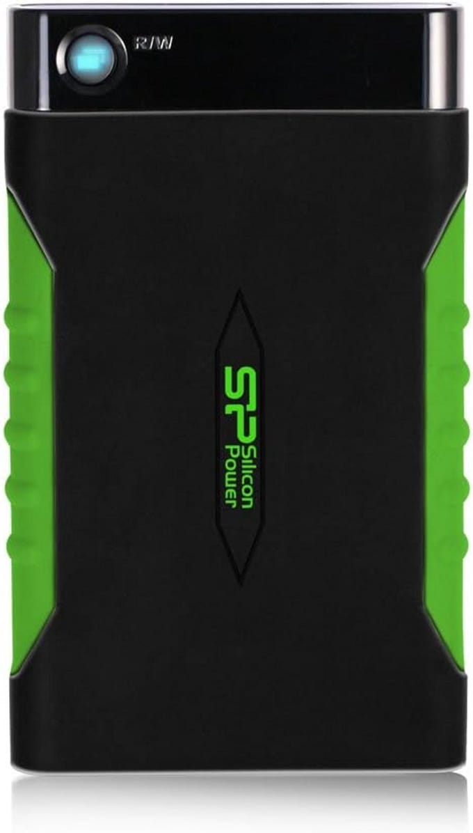 Externe Harde Schijf 1TB USB 3.0 - 2.5 inch USB-A Portable Opslag Zwart/Groen