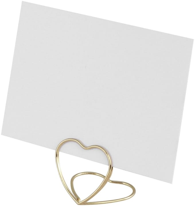 Chaks Plaats/naamkaart houder - hart vorm - 6x - goud - bruiloft tafelschikking