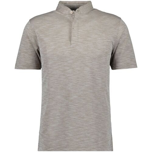 Ragman Polo Soft Knit Flame Design Stand Up Collar Beige Melange / male