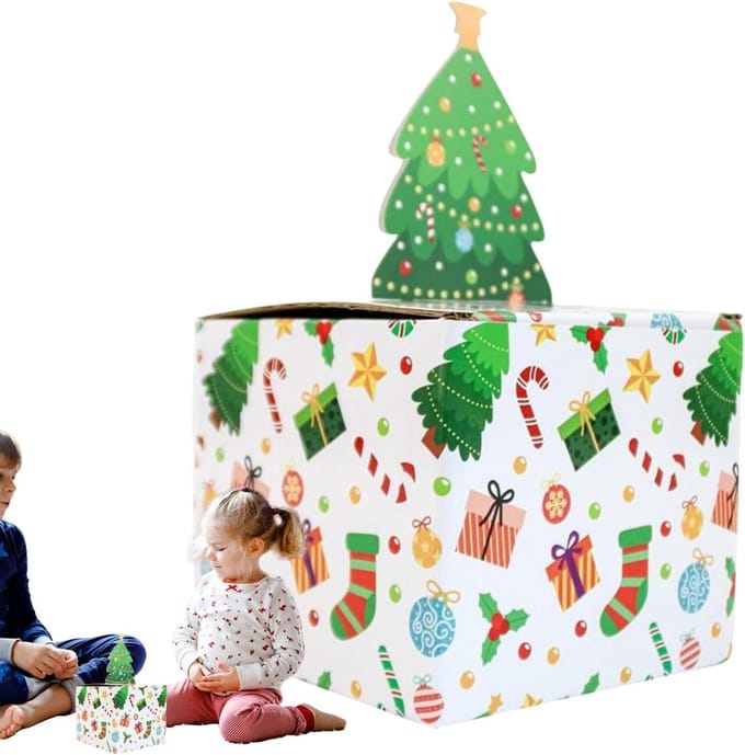 Kerst Spaarpot - Geld Dispenser - Geld Presenteren - Met 30 Zakjes - 13.5 x 13 x 11 cm - Wit