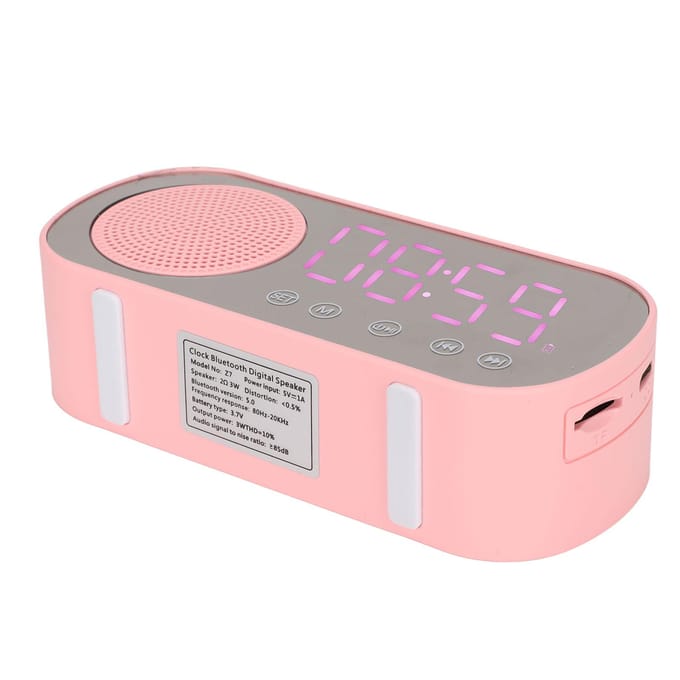 Wekker Bluetooth-luidspreker HIFI LED-spiegelscherm Micro-USB-oplaadfunctie FM-radio Digitale klok voor beige