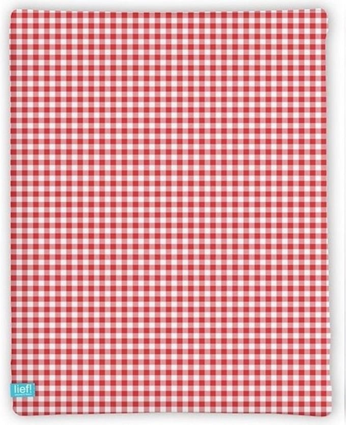 LIEF! Kinderhoeslaken Check - 40x80 cm - Rood