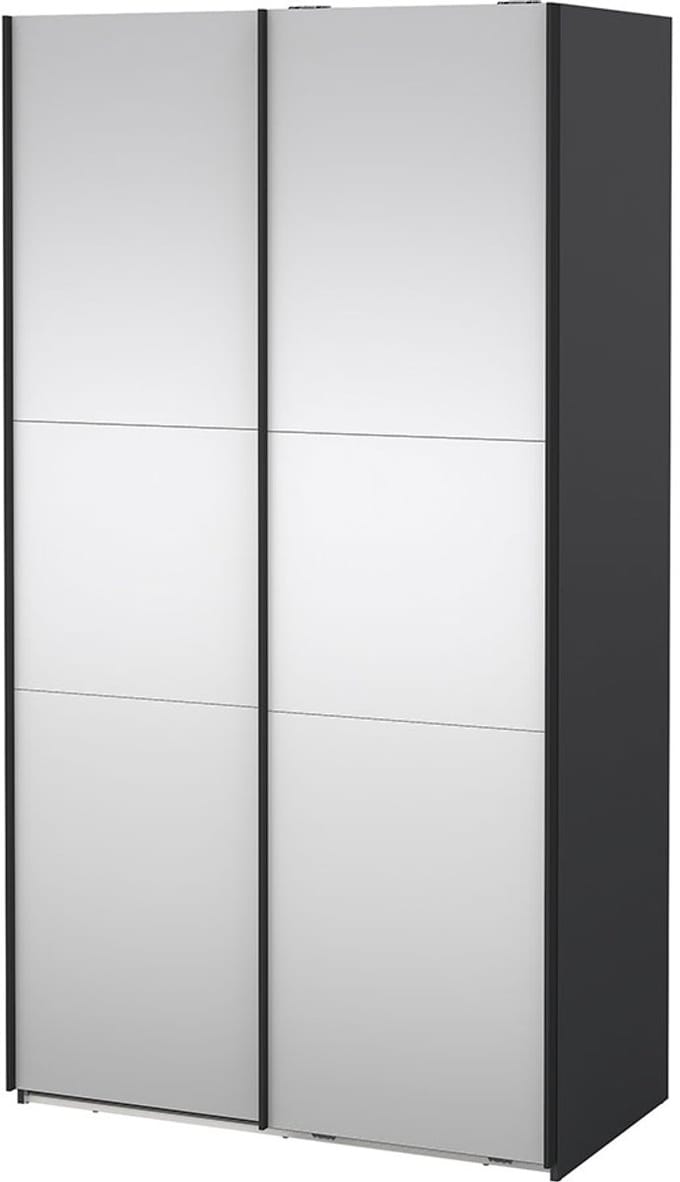 Como schuifdeurkast 2 deuren met spiegel 120x220cm mat grijs.