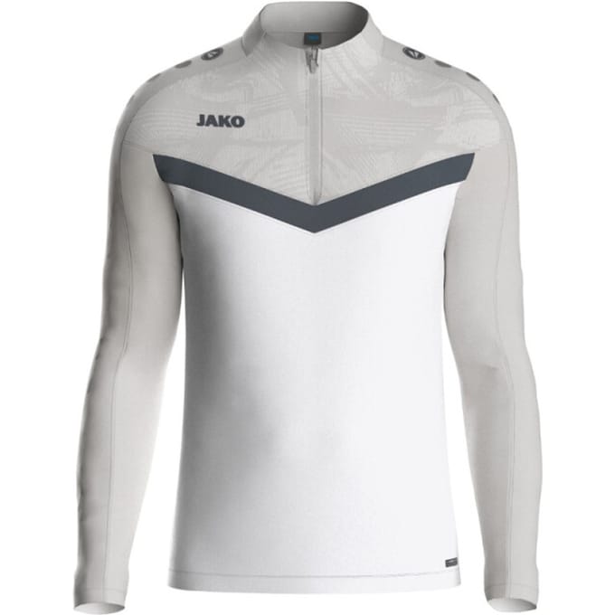 Jako Iconic Ziptop Heren - Wit / Zachtgrijs | Maat: M