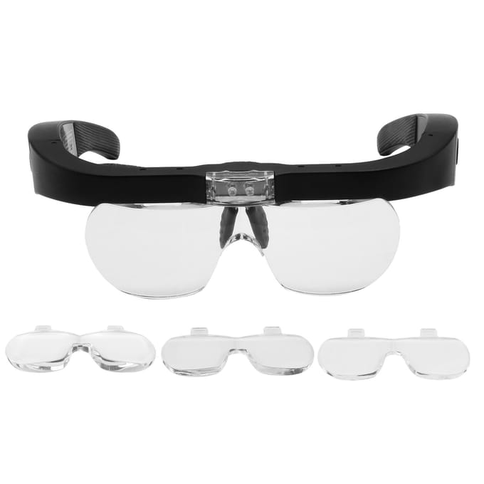 5X Vergrotende Headset met LED-licht Vergrootglas Op het hoofd gemonteerde Sieraden Loep Vergrootglas met wit