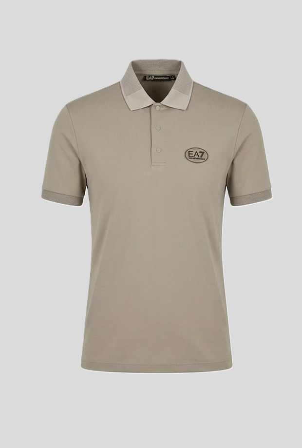 polo technische stof man beige