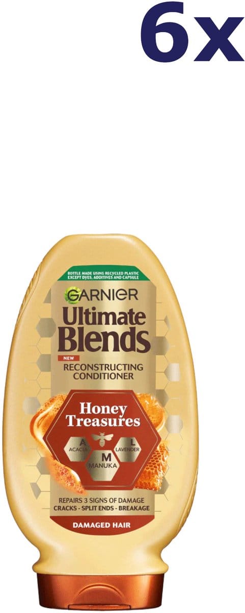 6x Garnier Ultimate Blends Honey Treasures Conditioner 400Ml