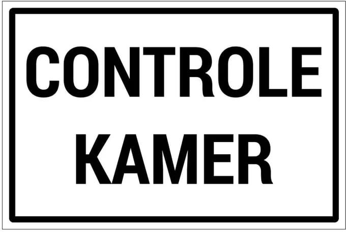 Controlekamer bord | gecoat dibond materiaal | 60 x 40 cm
