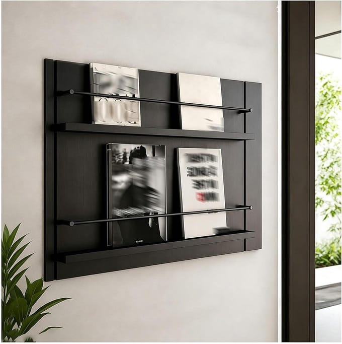Metalen Plank Leuning - Stopstang Buisrail - Spullen Beveiligen - Gladde Afwerking - 90 cm - Zwart