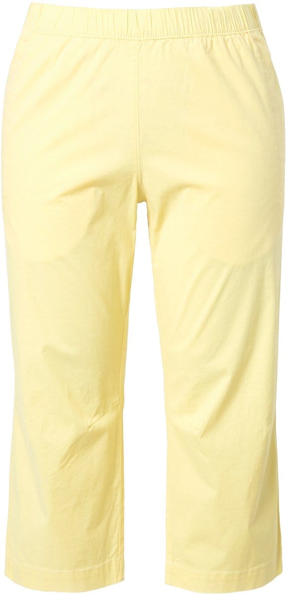 Ulla Popken - Dames - 7/8-broek Ruby voorgevormde knieën rechte pijpen - Bleekgeel - Maat 62