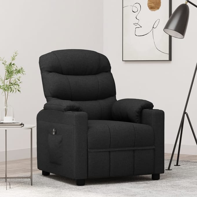 vidaXL - Fauteuil - verstelbaar - elektrisch - stof - zwart