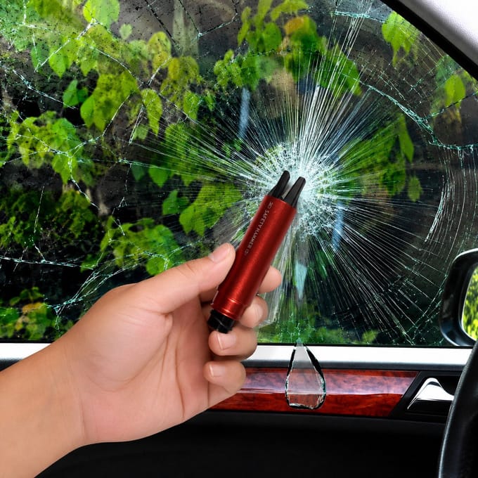 Auto Ruitbreker met Gordelsnijder - Noodontsnappingstool Red