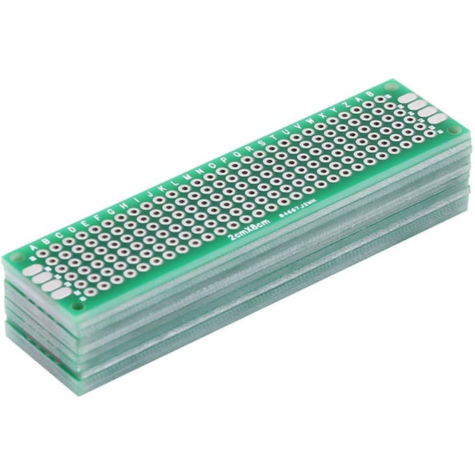 Lot de 10 circuits imprimés universels double face 2 cm x 8 cm pour prototypage, soudage et bricolage