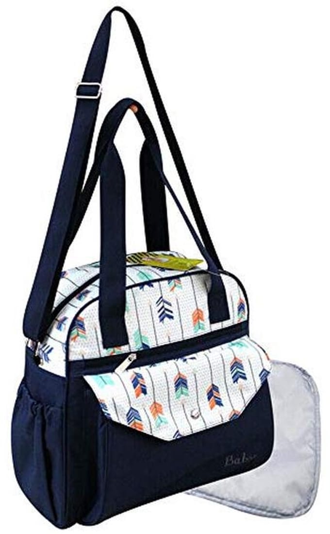 Ruime luiertas met accessoires in donkerblauw - Verzorgingstas voor baby's