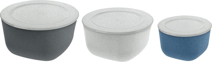 Schaal met Deksel, Set van 3 Stuks, Organic Blauw en Grijs - Koziol | Connect Box