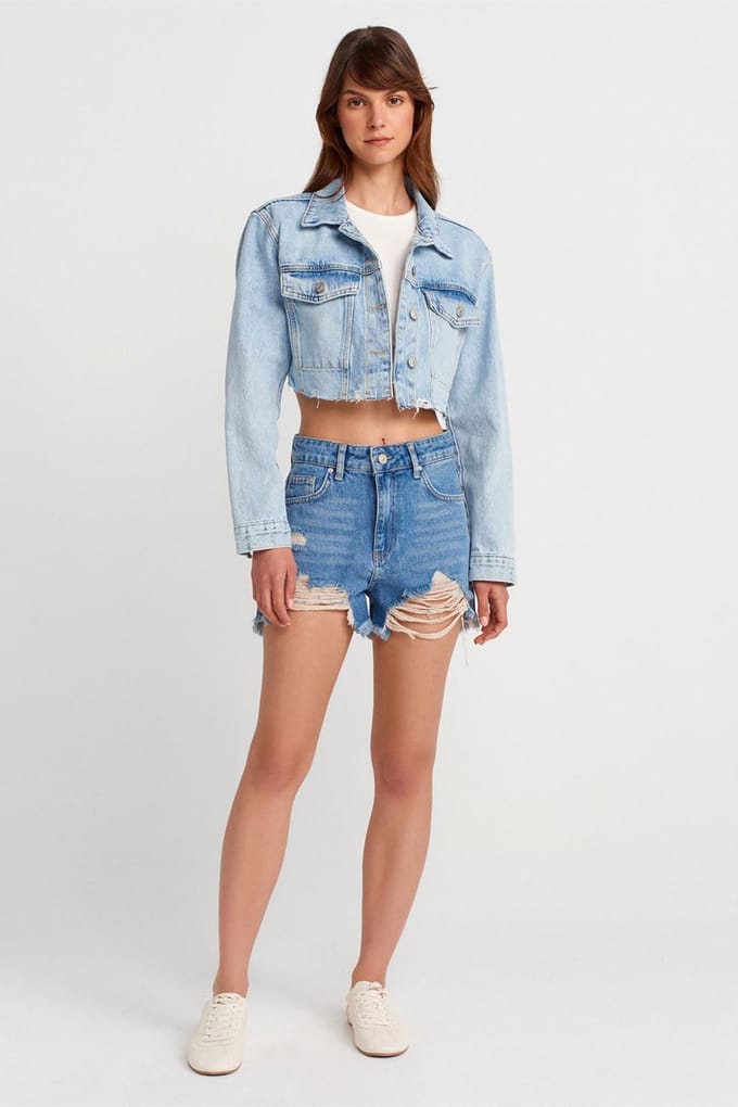 Dames Hoge Taille Spijkerbroek Shorts