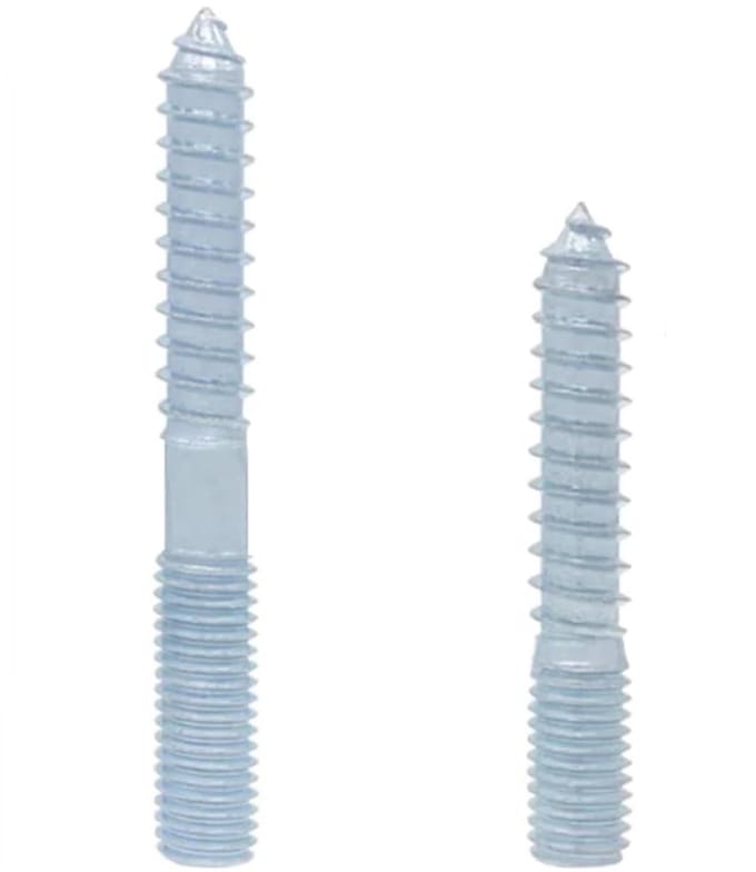 Dubbelzijdige schroeven - Koploze pluggen - Meubelverbinding - Zelftappend ontwerp - M6x50 mm - Metaal