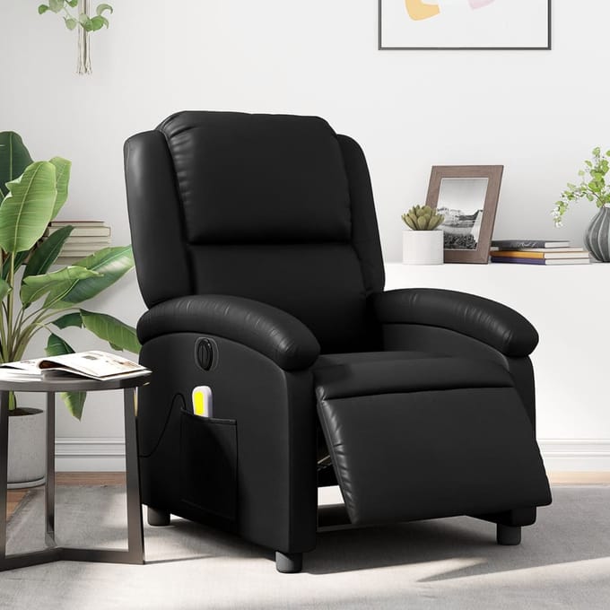 vidaXL - Massagestoel - verstelbaar - elektrisch - kunstleer - zwart